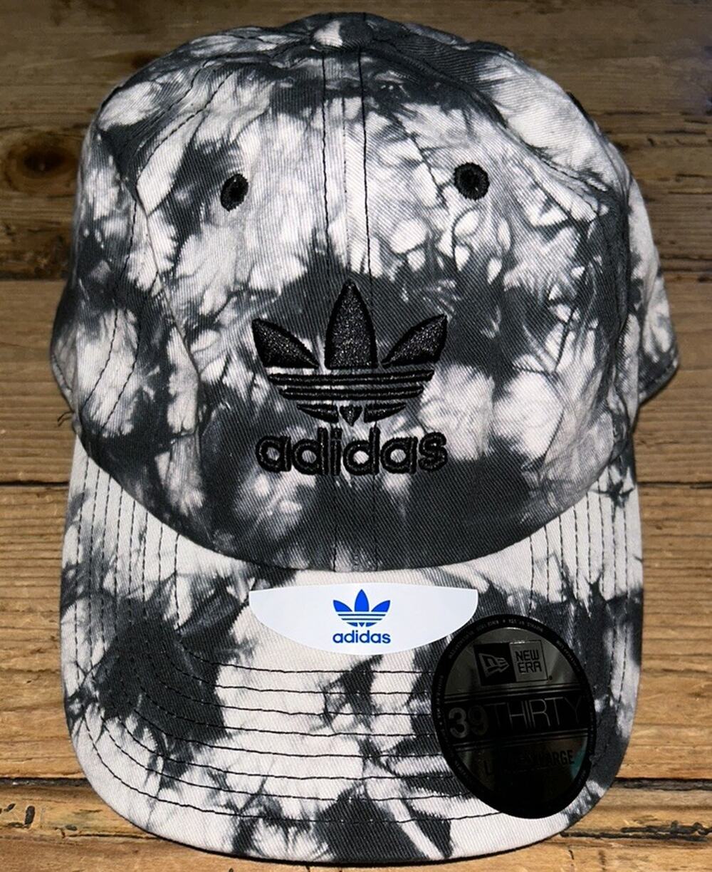 Adidas Relaxed Tie Dye Black And White Strap Back Cap Womens NWT